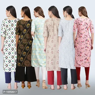 Women Stylish Crepe Printed Straight Kurta Combo-thumb2