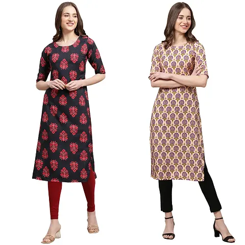 Stylish Crepe Printed Kurti - Pack of 2