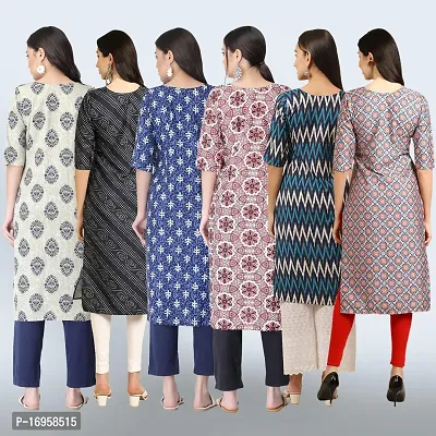 Women Stylish Crepe Printed Straight Kurta Combo-thumb2