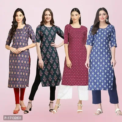 Women Stylish Crepe Printed Straight Kurta-thumb0