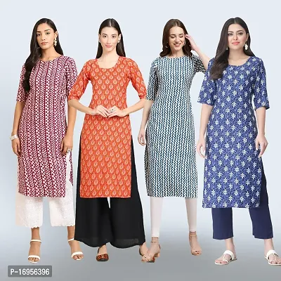 Women Stylish Crepe Straight Kurta