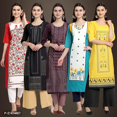 Fancy Crepe Kurtis For Women Pack Of 5