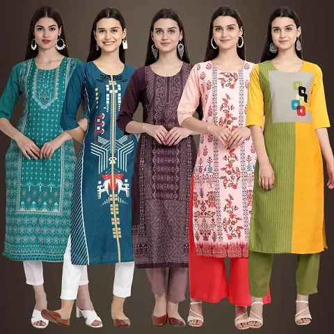 Stylish Fancy Crepe Kurtis Pack Of 5