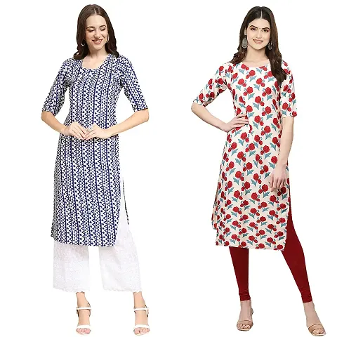 Stylish Crepe Printed Kurti - Pack of 2