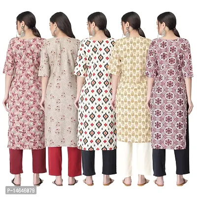 New Crepe Printed Kurtis Combo For Women Pack Of 5-thumb2