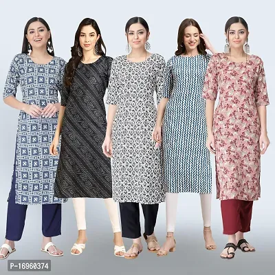 Women Stylish Crepe Printed Staright Kurta