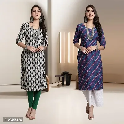 Fancy Rayon Kurtis For Women Pack Of 2-thumb0