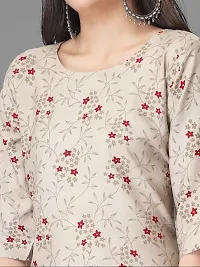 Stylish Beige Crepe Printed Kurta Bottom Set For Women-thumb3