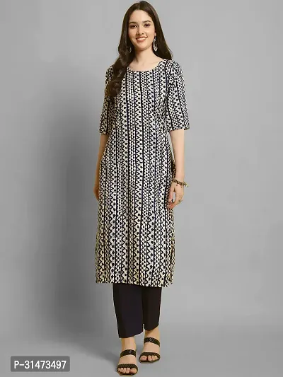 Stylish White Crepe Printed Kurta Bottom Set For Women-thumb2