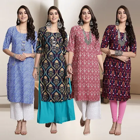 Fancy Crepe Kurtis for Women Pack Of 4