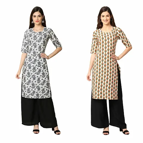 Stylish Crepe Printed Kurti - Pack of 2