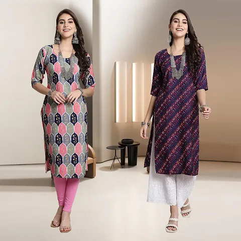 Fancy Rayon Kurtis For Women Pack Of 2