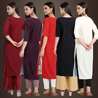 Fancy Crepe Kurtis For Women Pack Of 5-thumb1