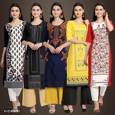 Fancy Crepe Kurtis For Women Pack Of 5-thumb0