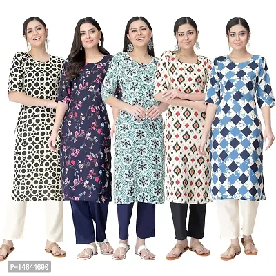 New Crepe Printed Kurtis Combo For Women Pack Of 5