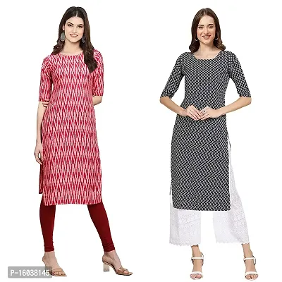 Stylish Digital Printed Women Crepe Kurta- Pack of 2-thumb0