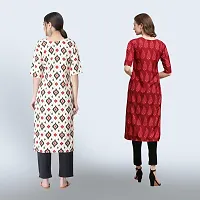 Women Stylish Crepe Ethnic Motif Casual Straight Kurta-thumb1