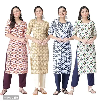 New Crepe Combo Printed Kurtis For Women Pack Of 4