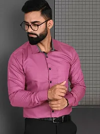 Reliable Purple Cotton Solid Long Sleeve Formal Shirts For Men-thumb4