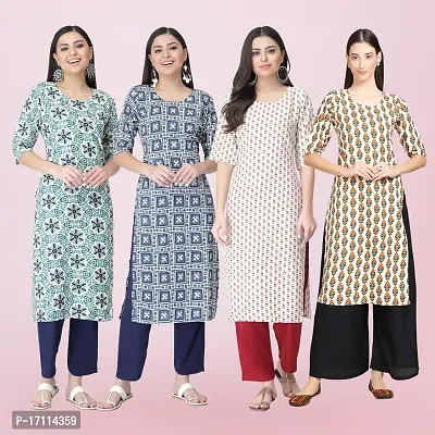 Women Stylish Crepe Printed Straight Kurta