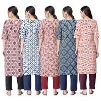 New Crepe Printed Kurtis Combo For Women Pack Of 5-thumb1