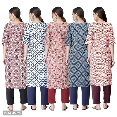 New Crepe Printed Kurtis Combo For Women Pack Of 5-thumb2