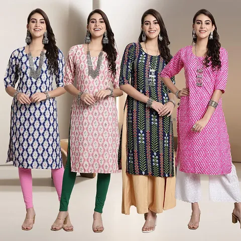 Fancy Crepe Kurtis for Women Pack Of 4