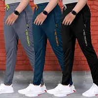 Classic Multicoloured Lycra Solid Track Pant For Men Pack Of 3-thumb2