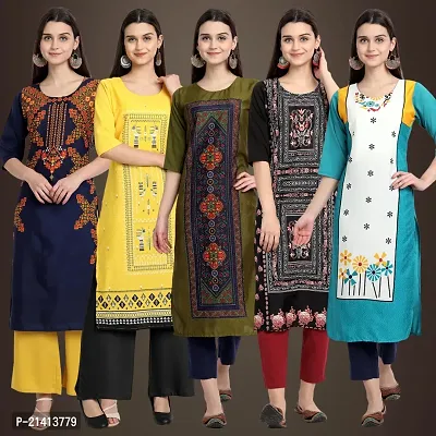 Fancy Crepe Kurtis For Women Pack Of 5-thumb0