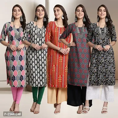 Fancy Crepe Kurtis For Women Pack Of 5-thumb0