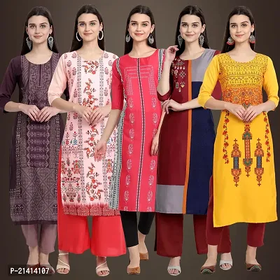 Fancy Crepe Kurtis For Women Pack Of 5