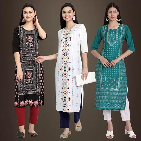 Fancy Crepe Kurtis for Women Pack Of 3