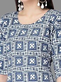 Stylish Blue Crepe Printed Kurta Bottom Set For Women-thumb3