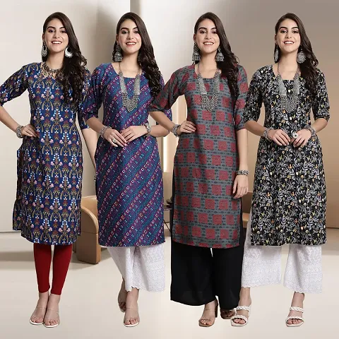 Fancy Crepe Kurtis for Women Pack Of 4