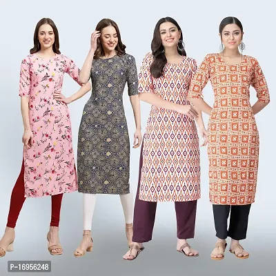 Women Stylish Crepe Straight Kurta