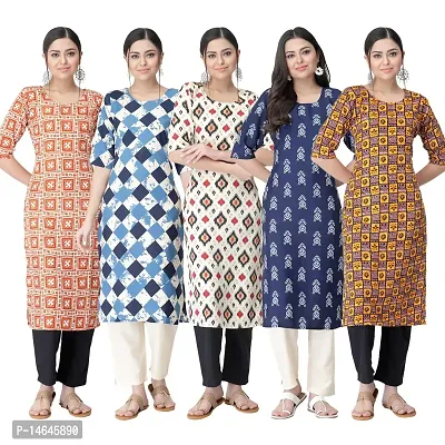 New Crepe Printed Kurtis Combo For Women Pack Of 5