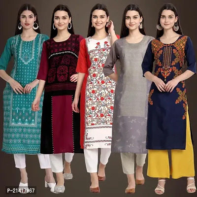 Fancy Crepe Kurtis For Women Pack Of 5