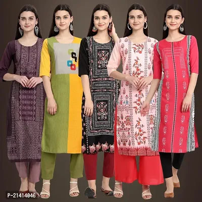 Fancy Crepe Kurtis For Women Pack Of 5-thumb0