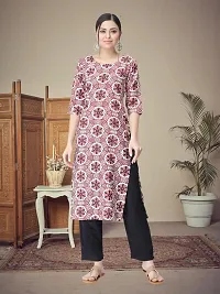 Stylish Multicoloured Crepe Printed Straight Kurta For Women Pack Of 6-thumb3