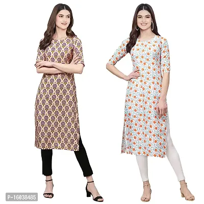 Stylish Digital Printed Women Crepe Kurta- Pack of 2