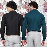 Elegant Cotton Multicoloured Long Sleeves Formal Shirt For Men- Pack Of 2-thumb1