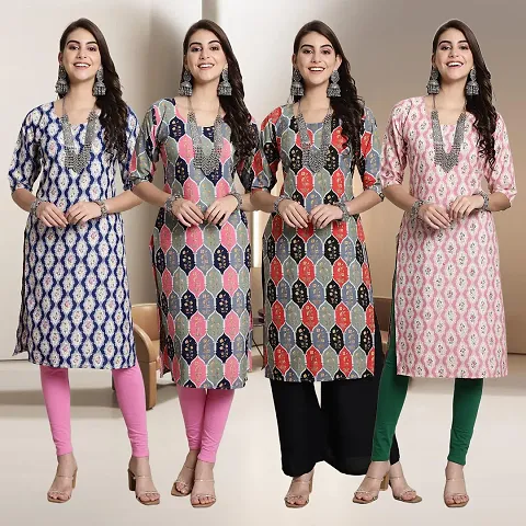 Fancy Crepe Kurtis for Women Pack Of 4