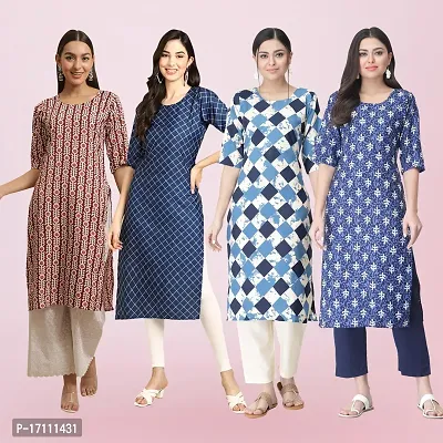 Women Stylish Crepe Printed Straight Kurta-thumb0