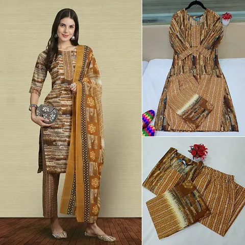 Stylish Kurta, Bottom And Dupatta Set For Women