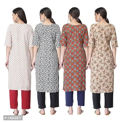 New Crepe Combo Printed Kurtis For Women Pack Of 4-thumb2