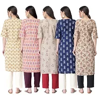 New Crepe Printed Kurtis Combo For Women Pack Of 5-thumb1