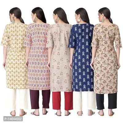 New Crepe Printed Kurtis Combo For Women Pack Of 5-thumb2