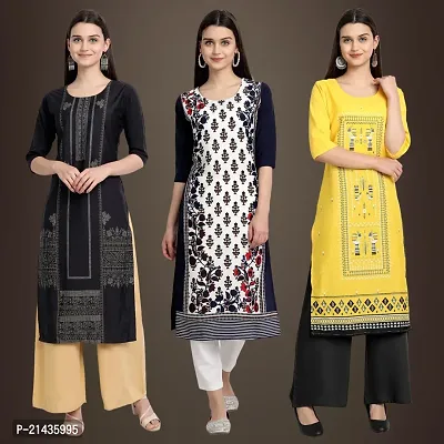 Fancy Crepe Kurtis for Women Pack Of 3-thumb0