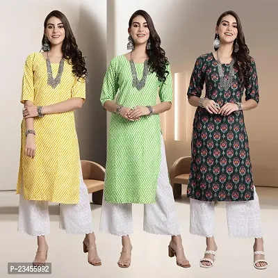 Fancy Rayon Kurtis For Women Pack Of 3