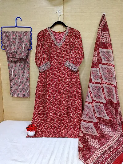 Stylish Kurta Bottom and Dupatta Set For Women